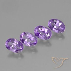 2.80 ctw Violet Amethyst Stones, Natural Amethyst in Oval Facet Shape for Sale
