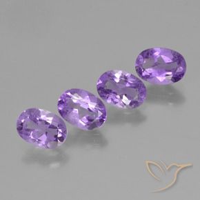 2.80 ctw Violet Amethyst Stones, Natural Amethyst in Oval Facet Shape for Sale