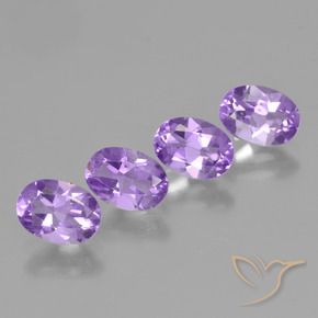 2.91 ctw Violet Amethyst Stones, Natural Amethyst in Oval Facet Shape for Sale