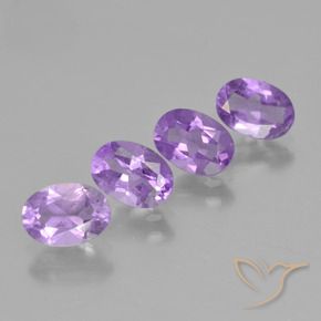 3.00 ctw Violet Amethyst Stones, Natural Amethyst in Oval Facet Shape for Sale