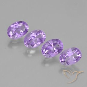 3.09 ctw Violet Amethyst Stones, Natural Amethyst in Oval Facet Shape for Sale