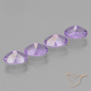 Amethyst Gemstones in 7.1 x 5.2 mm Size for Sale, Amethyst Stones in Deep Iris Violet Color
