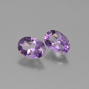1.39 ctw Violet Amethyst Stones, Natural Amethyst in Oval Facet Shape for Sale