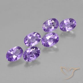 4.07 ctw Violet Amethyst Stones, Natural Amethyst in Oval Facet Shape for Sale