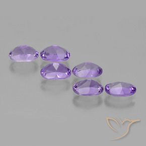 Amethyst Gemstones in 7 x 5 mm (calibrated) Size for Sale, Amethyst Stones in Medium-Light Violet Color