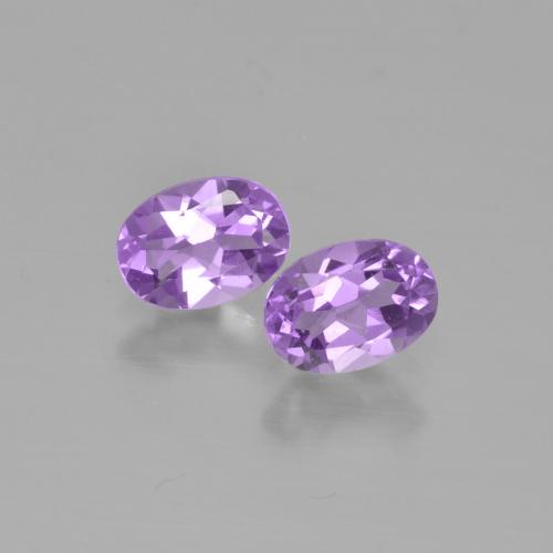Bright Pinkish Violet Amethyst Gem - 0.7ct Oval Facet (ID: 449314)