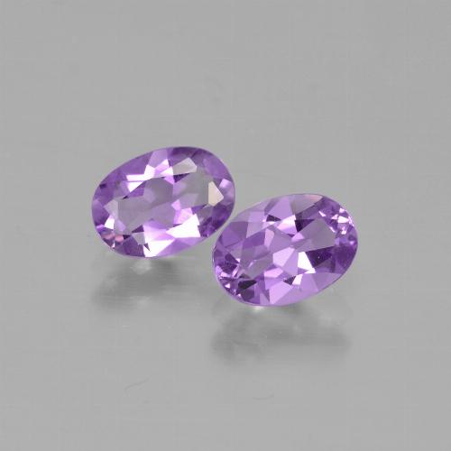 Pinkish Violet Amethyst Gem - 0.7ct Oval Facet (ID: 449317)
