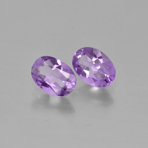 1.37 ctw Violet Amethyst Stones, Natural Amethyst in Oval Facet Shape for Sale