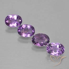 2.71 ctw Violet Amethyst Stones, Natural Amethyst in Oval Facet Shape for Sale
