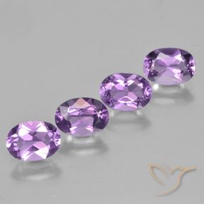 3.05 ctw Violet Amethyst Stones, Natural Amethyst in Oval Facet Shape for Sale