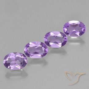 2.82 ctw Violet Amethyst Stones, Natural Amethyst in Oval Facet Shape for Sale