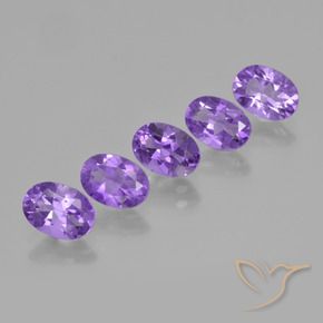 3.73 ctw Violet Amethyst Stones, Natural Amethyst in Oval Facet Shape for Sale