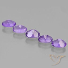 Amethyst Gemstones in 7.1 x 5.2 mm Size for Sale, Amethyst Stones in Medium Violet Color