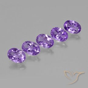 3.02 ctw Violet Amethyst Stones, Natural Amethyst in Oval Facet Shape for Sale