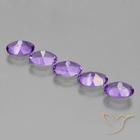 Amethyst Gemstones in 7 x 5 mm (calibrated) Size for Sale, Amethyst Stones in Medium-Light Violet Color