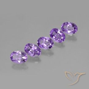 3.36 ctw Violet Amethyst Stones, Natural Amethyst in Oval Facet Shape for Sale