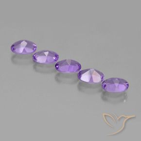 Amethyst Gemstones in 7 x 5 mm (calibrated) Size for Sale, Amethyst Stones in Medium-Light Violet Color