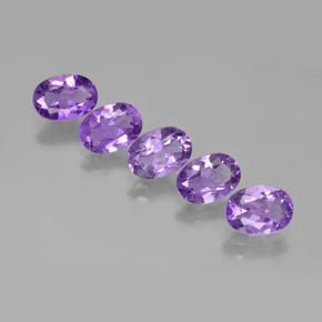 3.58 ct Violet Amethyst Gemstone, Amethyst Gem in Oval Facet Shape for Sale.