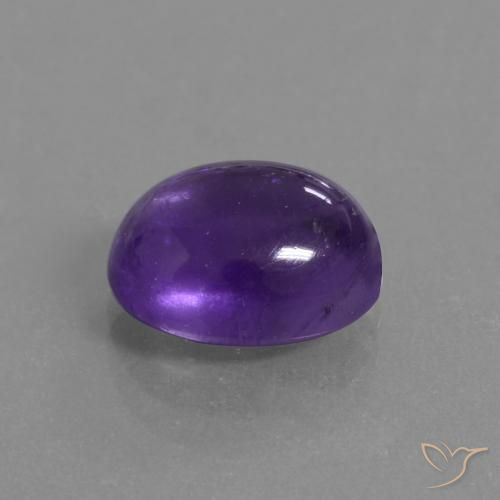 3.52 ct Violet Amethyst Stone, Natural Amethyst in Oval Cabochon Shape for Sale