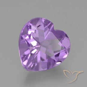 2.88 ct Violet Amethyst Stone, Natural Amethyst in Heart Facet Shape for Sale