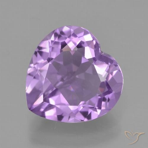 Medium Purplish Violet Amethyst Gem - 2.9ct Heart Facet (ID: 454896)