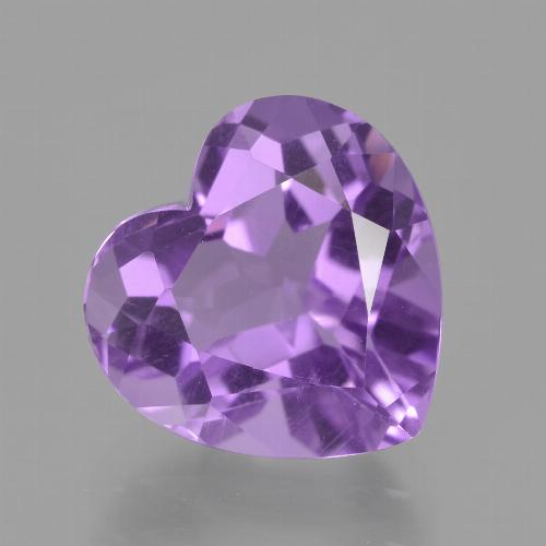 Medium Purplish Violet Amethyst Gem - 3.4ct Heart Facet (ID: 454898)