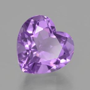 3.43 ct Violet Amethyst Stone, Natural Amethyst in Heart Facet Shape for Sale