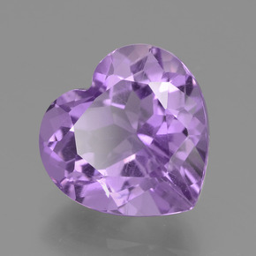 3.22 ct Violet Amethyst Stone, Natural Amethyst in Heart Facet Shape for Sale