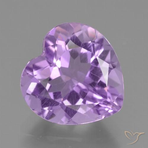 Medium Purplish Violet Amethyst Gem - 3.2ct Heart Facet (ID: 455017)