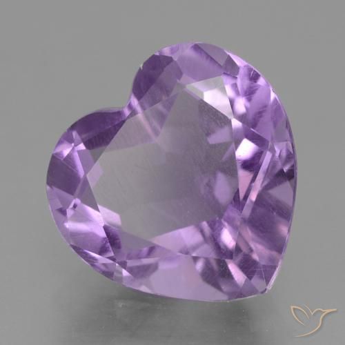 2.81 ct Violet Amethyst Stone, Natural Amethyst in Heart Facet Shape for Sale