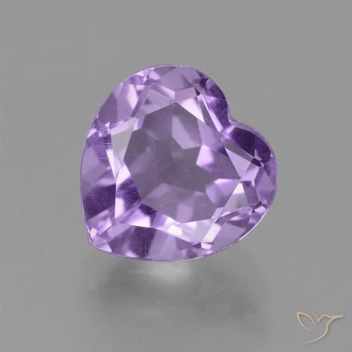 Deep Violet Hue Amethyst Gem - 3.2ct Heart Facet (ID: 455547)