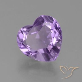 3.12 ct Violet Amethyst Stone, Natural Amethyst in Heart Facet Shape for Sale