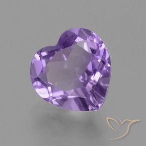 3.13 ct Violet Amethyst Stone, Natural Amethyst in Heart Facet Shape for Sale