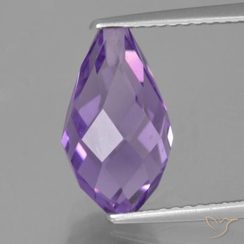 4.23ct Natural Pinkish Iris Violet Amethyst, Briolette, VS