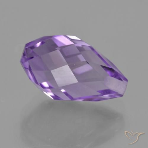 4.23 ct Violet Amethyst Stone, Natural Amethyst in Half-Drilled Briolette Shape for Sale