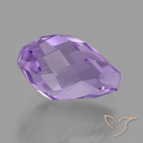 3.52 ct Violet Amethyst Stone, Natural Amethyst in Half-Drilled Briolette Shape for Sale
