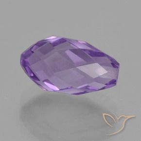2.80 ct Violet Amethyst Stone, Natural Amethyst in Half-Drilled Briolette Shape for Sale
