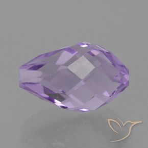3.48 ct Violet Amethyst Stone, Natural Amethyst in Half-Drilled Briolette Shape for Sale