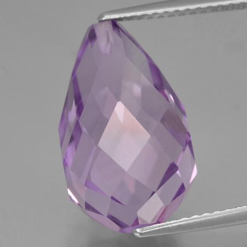 Orchid Amethyst Edelstein - 10.9ct halbgebohrte Pendeloque (ID: 456918)