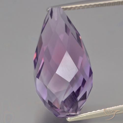 12.34ct Natural Medium Violet Amethyst, Briolette, VVS-VS