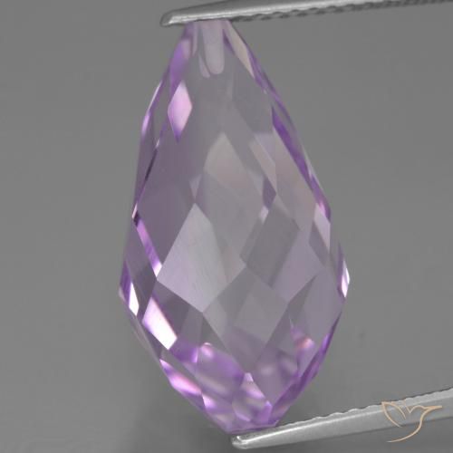 11.48ct Natural Light Pinkish Violet Amethyst, Briolette, VS