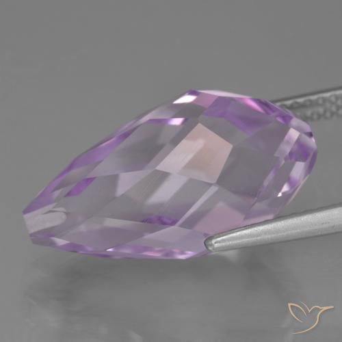 Amethyst Gemstone in 19 x 10.5 mm Size for Sale, Amethyst Stone in Light Pinkish Violet Color