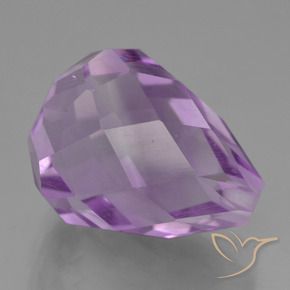 9.36 ct Violet Amethyst Stone, Natural Amethyst in Half-Drilled Briolette Shape for Sale