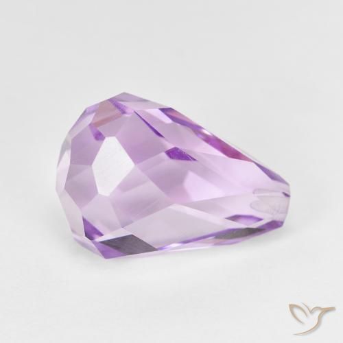 7.36 ct Violet Amethyst Stone, Natural Amethyst in Half-Drilled Briolette Shape for Sale