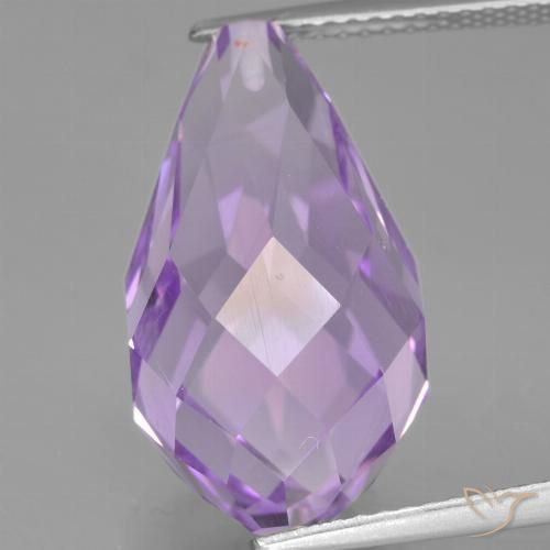 13.6ct Half-drilled Briolette Violet Amethyst from Brazil, Dimension 19.1x10.9 mm, Natural untreated Gemstone, VVS-VS Clarity, 1 piece Amethyst in Pinkish Violet Color, Mohs Hardness of 7 suitable for daily wear jewelry, February Birthstone, Photo A