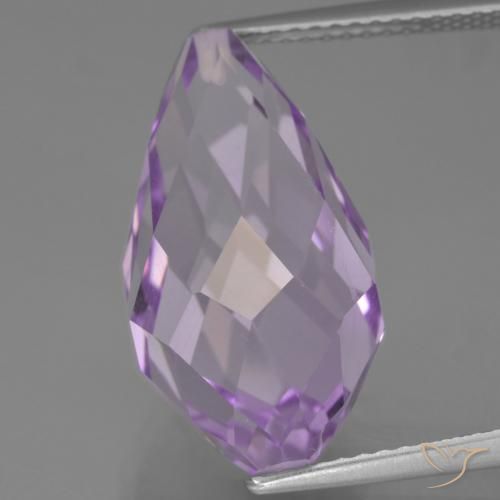 11.68ct Natural Medium Pinkish Violet Amethyst, Briolette, VVS-VS
