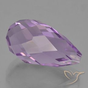 8.81 ct Violet Amethyst Stone, Natural Amethyst in Half-Drilled Briolette Shape for Sale