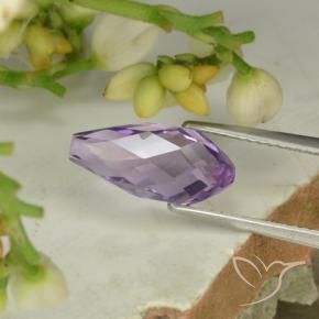 3.52 ct Violet Amethyst Stone, Natural Amethyst in Half-Drilled Briolette Shape for Sale