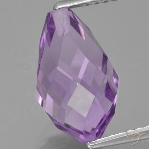 ミディアムダークバイオレット アメジスト 宝石 - 3.8ct 半穴あきブリオレット (ID: 457032)