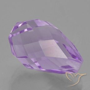 5.67 ct Violet Amethyst Stone, Natural Amethyst in Half-Drilled Briolette Shape for Sale
